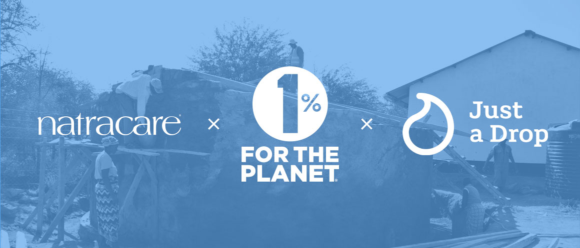 Natracare en Just a Drop partnerschap 1% for the planet